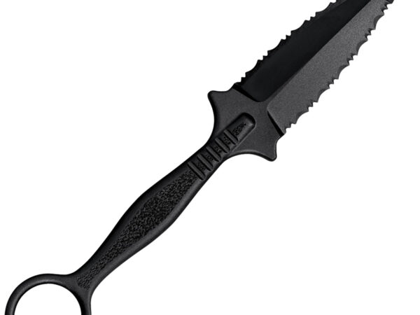 Cold Steel CS92FR FGX Ring Dagger 3.50" Fixed Serrated Dagger Black Griv-Ex Blade/Black w/Molded Ring Griv-Ex Handle