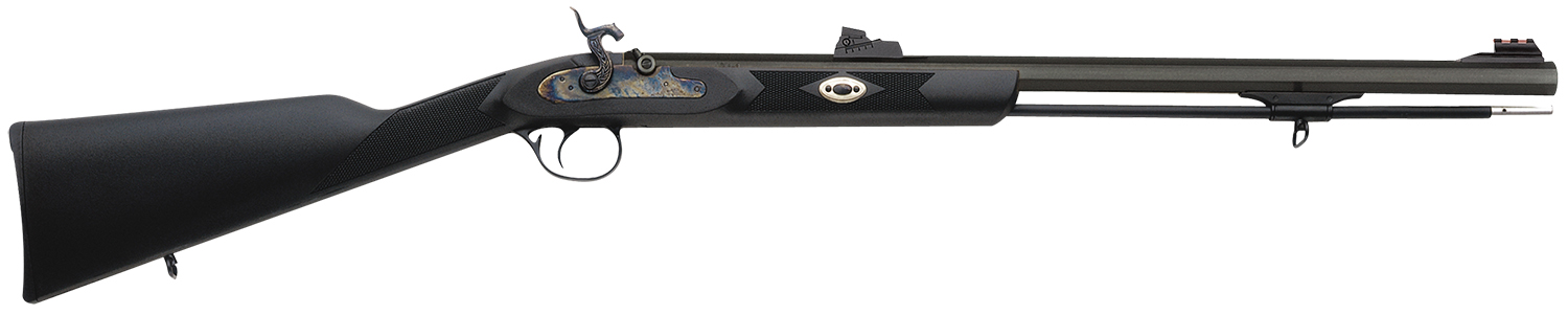 Traditions R3300850 Deerhunter 50 Cal Percussion 24" Blued Octagon Barrel, Black Synthetic Stock