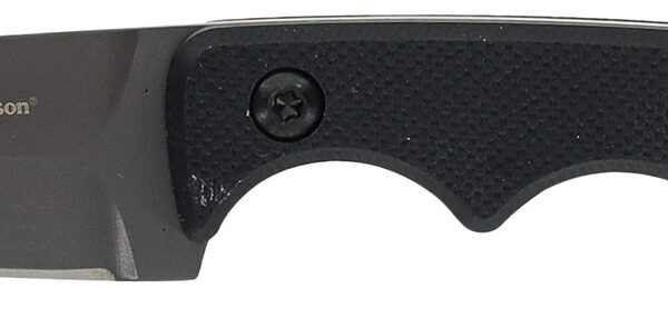 Smith & Wesson Knives 1193156 H.R.T. Neck Knife Fixed Spear Point/Plain Titanium Nitride Coated 8Cr13MoV SS Blade/Black G10 Handle Includes Sheath