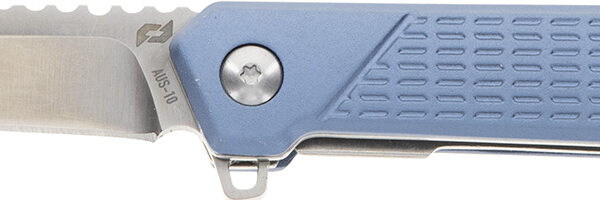 Schrade 1159320 Inert  EDC 3.25" Folding Wharncliffe Part Serrated Satin AUS-10A SS Blade, 4.25" Blue Aluminum Handle