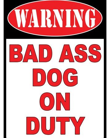 RIVERS EDGE SIGN 12"x17" - "WARNING BAD A** DOG"