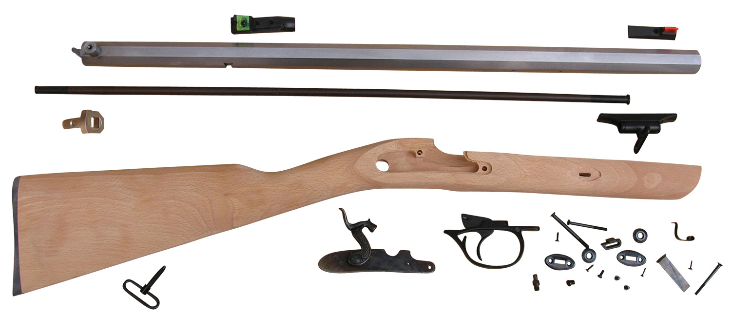 Traditions KRC53008 Deerhunter 50 Cal Percussion 24" Natural Stainless Octagon Barrel Unfinished Hardwood Stock Sidelock Action Lite Optic Sights