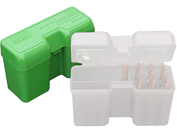 MTM Case-Gard RF22SM10 Ammo Box Flip-Top 338 Cal Green Polypropylene 22rd