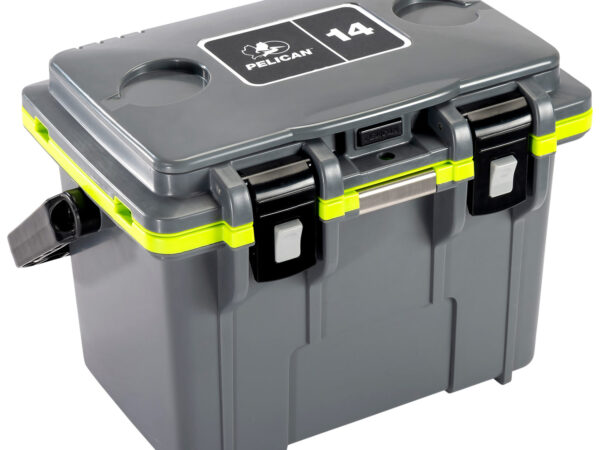 PELICAN 14Q-1-DKGRYEGRN 14QT ELITE COOLER GRY/GRN