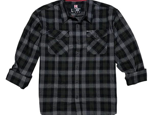 Hornady Gear 32215 Flannel Shirt 2XL Olive/Black/Gray, Cotton/Polyester, Relaxed Fit Button Up
