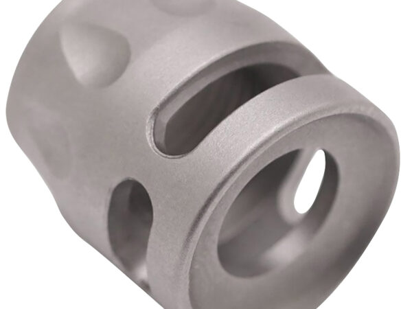 True Precision Inc TPSMICROSS Micro Compensator S-Type Satin Stainless 416R Stainless Steel 1/2"x28 Threads 9mm/380 ACP