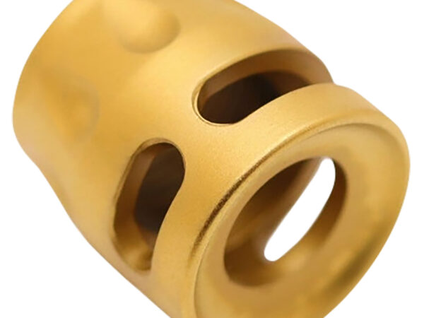 True Precision Inc TPSMICROG Micro Compensator S-Type Gold 416R Stainless Steel 1/2"x28 Threads 9mm/380 ACP