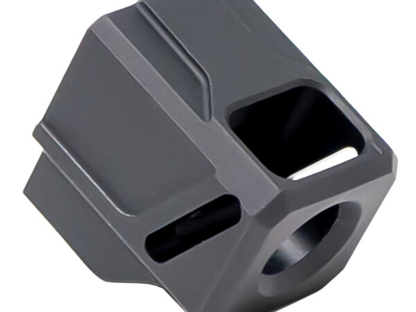 Faxon Firearms FFPACOMPSSG01 EXOS-523 Compensator for G43 Black Anodized Aluminum 1/2"x28 Threads 1.125" OAL 9mm