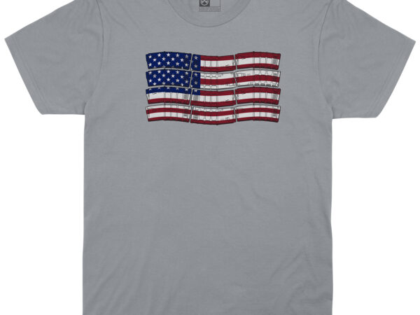 Magpul MAG1180-010 American Flag  Charcoal Gray Cotton/Polyester Short Sleeve Small