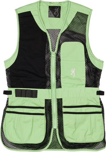 BROWNING MESH SHOOTING VEST R- - HAND WOMEN'S XL BLACK/NEOMINT - Image 2