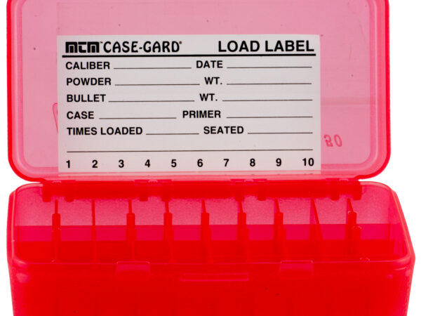 MTM Case-Gard P504429 Ammo Box Flip-Top Multi Caliber Clear Red Polypropylene 50rd