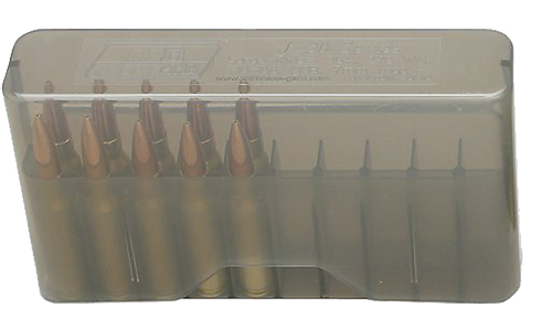 MTM Case-Gard J20L41 Slip-Top Ammo Box Multi-Caliber Clear Smoke Polypropylene 20rd