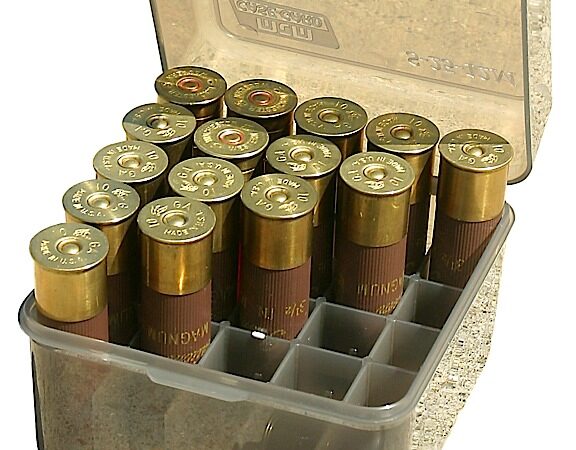 MTM Case-Gard S2512M41 Shotshell Box Flip-Top Multi Gauge Shotgun Clear Smoke Polypropylene 25rd