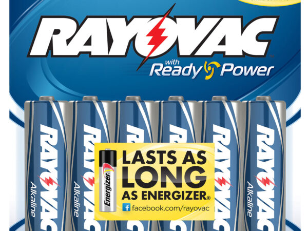 Rayovac 8156F AA HIGH ENERGY Alkaline Batteries  Silver/Blue 1.5 Volts 2,700 mAh (6) Single Pack