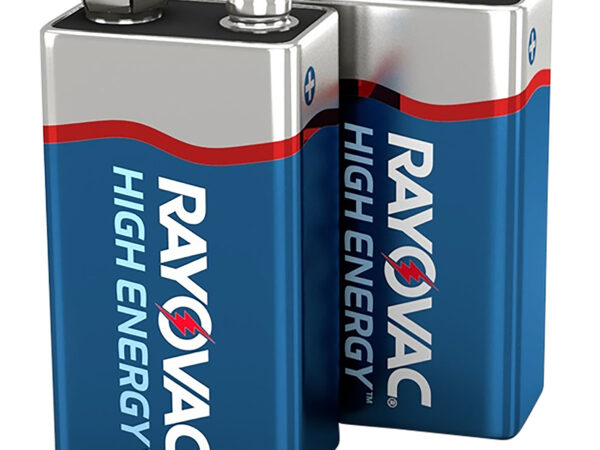 Rayovac A16042J 9V HIGH  ENERGY Alkaline Batteries  Silver/Blue 9 Volts 565 mAh (2) Single Pack