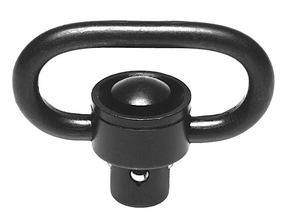 Troy Ind SMOUSSQ00BT00 SSQD Swivel 1" Push Button Black Stainless Steel