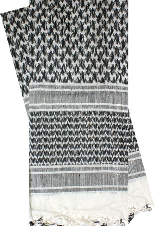 RED ROCK SHEMAGH HEAD WRAP - WHITE/BLACK