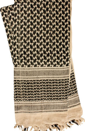 RED ROCK SHEMAGH HEAD WRAP - KHAKI/BLACK