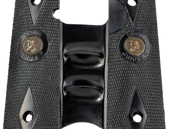 Pachmayr 05008 Signature Grip Checkered Black Rubber with Finger Grooves for 1911
