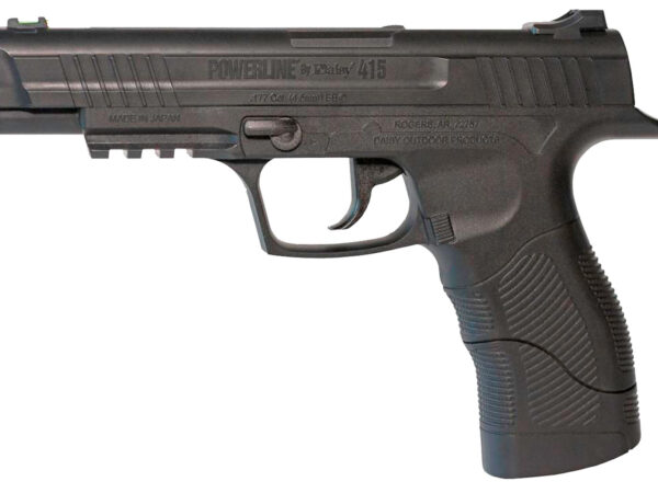 Daisy 980415222 415 Powerline CO2 177 BB Smooth Bore Steel Barrel, 21 Shot Built-In BB Magazine, Black Frame w/Accessory Rail, Checkered Polymer Grips, Manual Safety