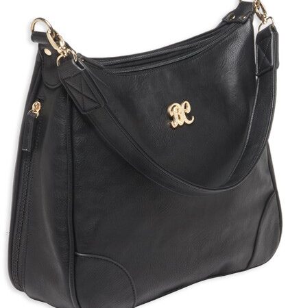 BULLDOG CONCEALED CARRY PURSE - HOBO STYLE BLACK W/BLACK TRIM