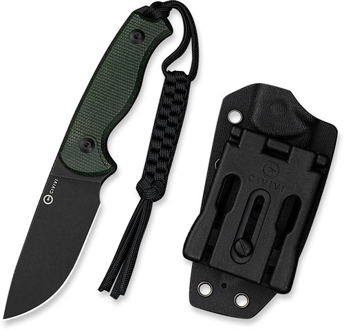 CIVIVI KNIFE TIMBERBARK 3.2" - FIXED GREEN MICARTA/BLK STNWSH - Image 3