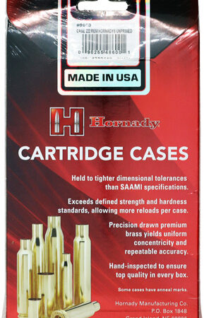 HORNADY UNPRIMED CASES 222 - REMINGTON 50 PACK 5PK/CS