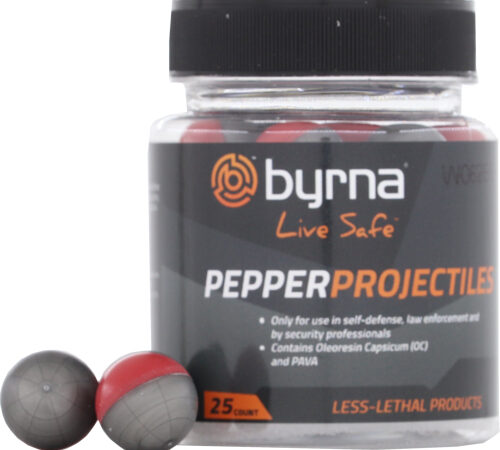BYRNA PEPPER PROJECTILES - 25 COUNT TUB .68 CAL