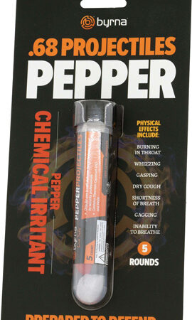 BYRNA PEPPER PROJECTILES - 5 COUNT TUBE .68 CAL