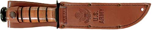 KA-BAR FIGHTING/UTILITY KNIFE - 7" SRRTD W/LTHR SHTH US ARMY - Image 2