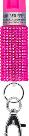 SABRE JEWELED PEPPER SPRAY W/ - SNAP CLIP/TWIST LOCK PINK