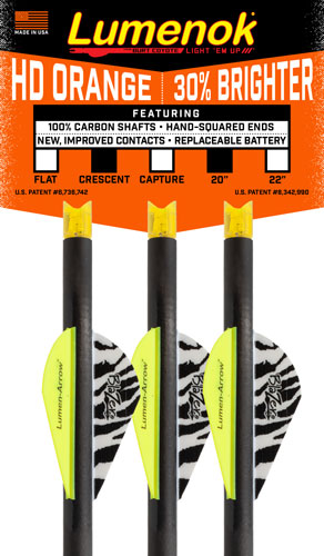 LUMENOK XBOW ARROW 20" CARBON - HD ORANGE CRESCENT NOCK 3PK - Image 2