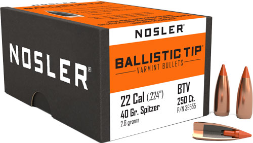 NOSLER BULLETS 22 CAL .224 - 40GR BALLISTIC TIP 250CT - Image 2