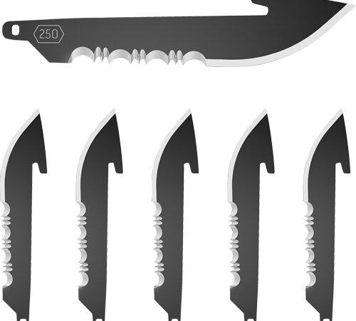 OUTDOOR EDGE 2.5" DROP POINT - W/SERRATIONS BLACK BLADE 6-PK