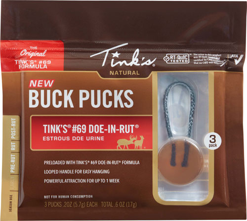 TINKS DEER LURE #69 DOE-IN-RUT - BUCK PUCKS SCENT HANGER 3PK - Image 2