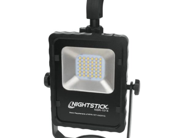 Nightstick Rechargeable LED Scene Light with Magnetic Base and Telescoping Handle Black