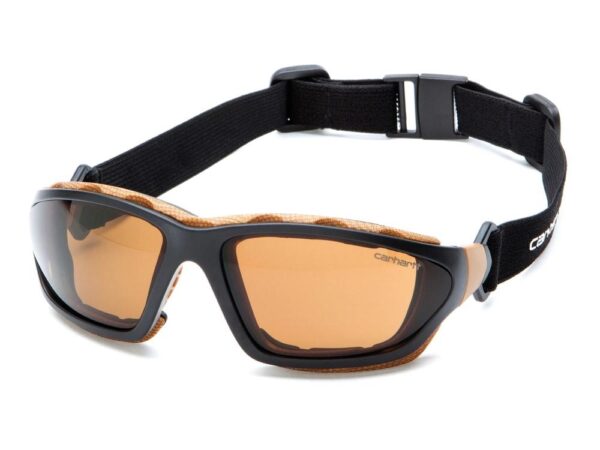 Pyramex Carhartt Carthage Shooting Glasses Black and Tan with Bronze Anti-Fog Lens