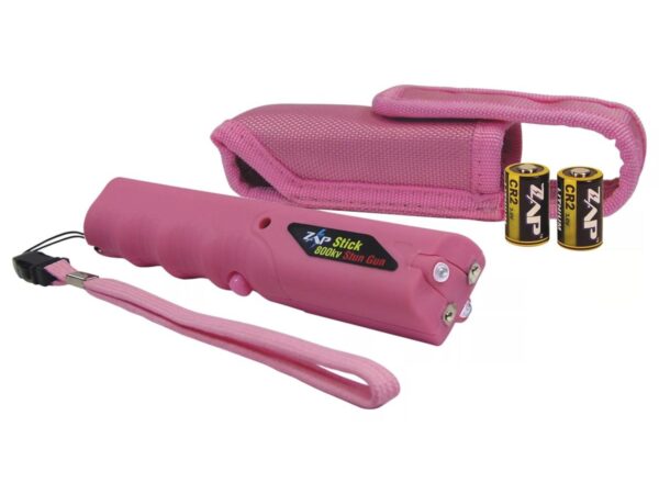 Personal Security ZAP Stick Stun Gun with Light & Case - 800000 Volt Pink