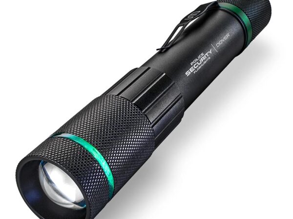Police Security Flashlights Dover Rechargeable Flashlight 800 Lumens Black