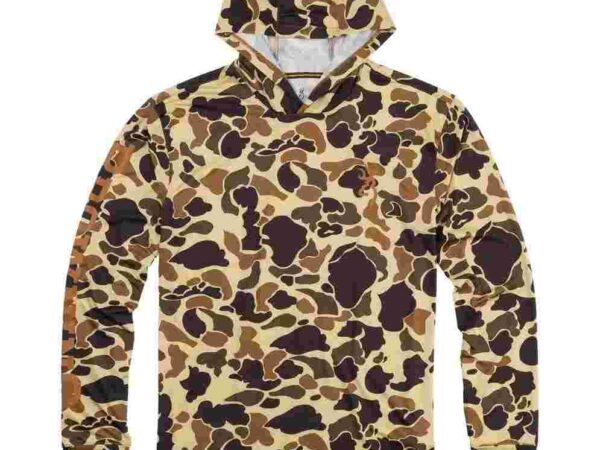 Browning Hooded Long Sleeve Tech Shirt Vintage Tan Camo XL