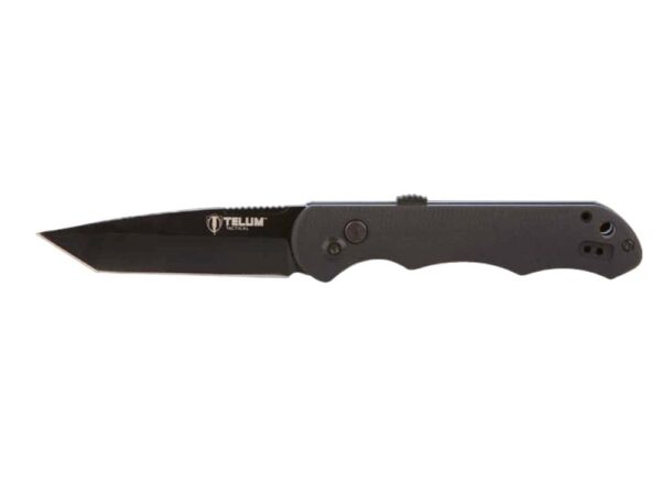 Telum Aftershock Tactical Automatic Knife 3-1/2" Tanto Blade Black