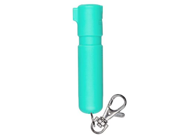 Sabre Mighty Discreet Pepper Spray with Snap Clip Keychain Mint Green Clamshell