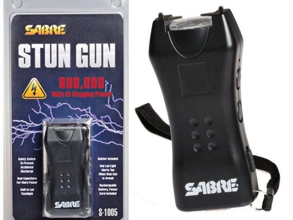 Sabre 600000 Volt Mini-Stun Gun with LED - Black