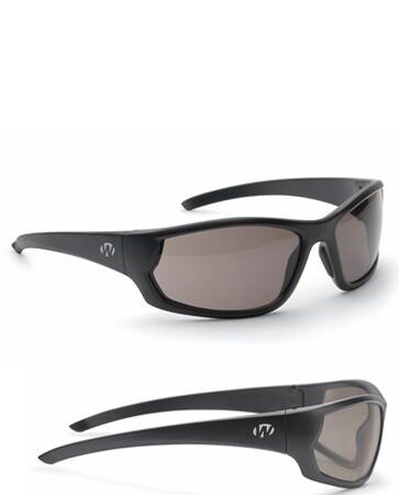 Walker's Vector Full Frame Shooting Glasses Black with Smoke Lens with Case