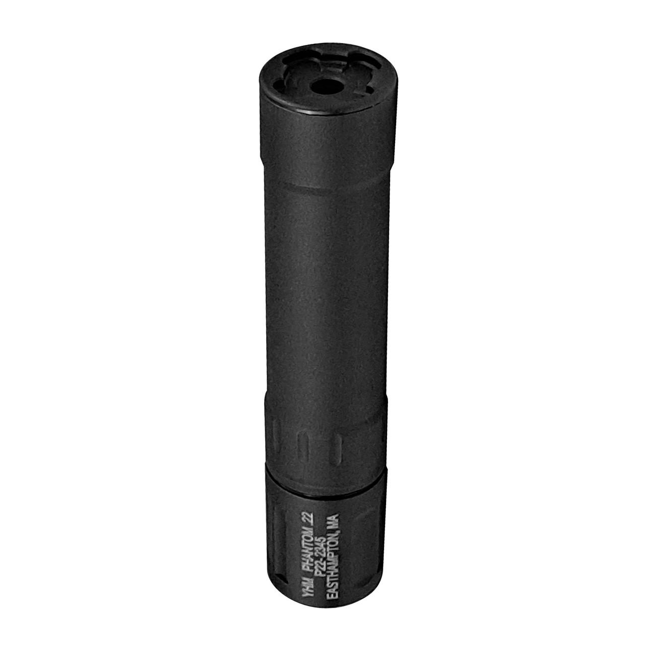 YHM Phantom Direct Thread .22 Sound Suppressor .22 Cal Aluminum/Stainless Steel Mount 1/2"-28 Black