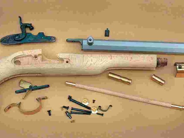 Traditions Black Powder Kentucky Pistol Build-It-Yourself Kit Select Raw Hardwood .50 Cal 10" White Barrel