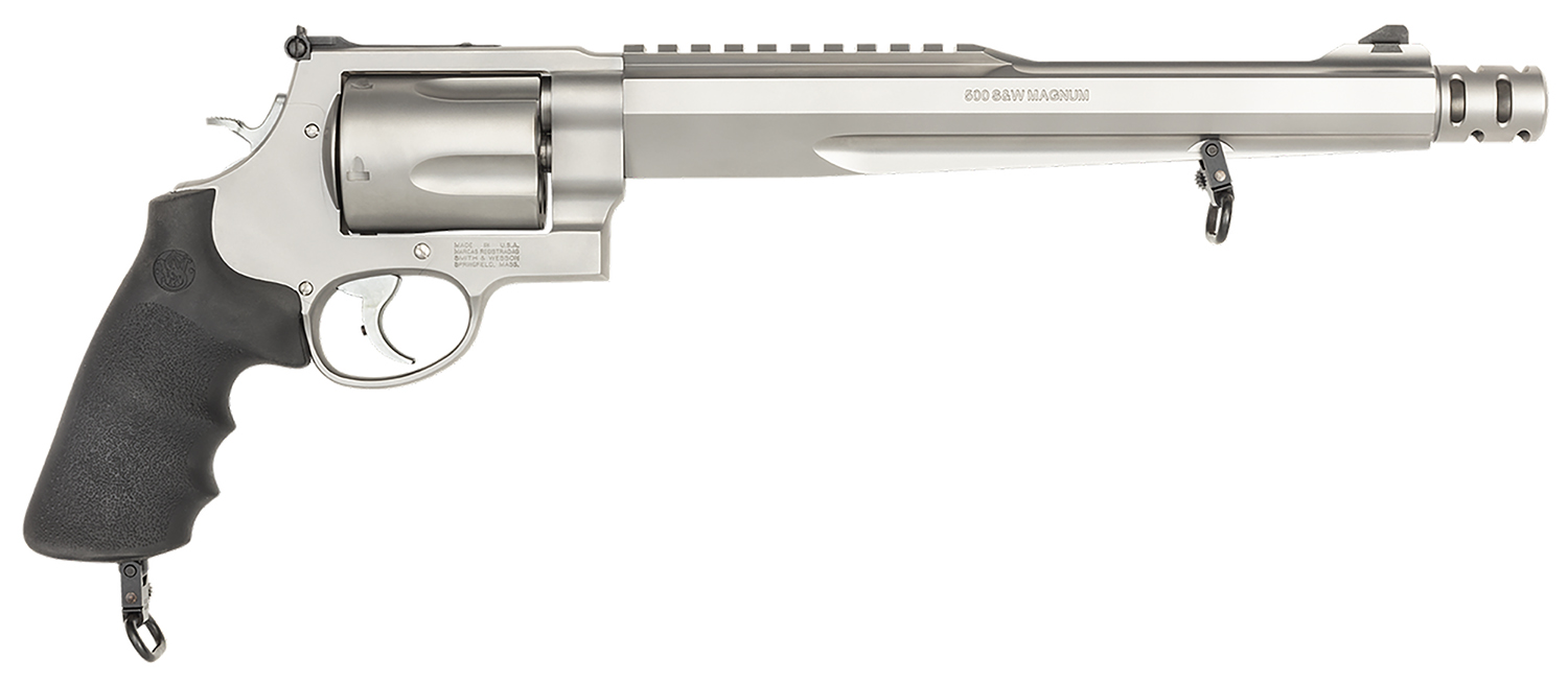 Smith & Wesson 170231 Model 500 Performance Center 500 S&W Mag Stainless Steel 10.50" Barrel With Muzzle Brake/Picatinny Rail, 5rd Cylinder & X-Frame, Chromed Hammer & Trigger With Stop