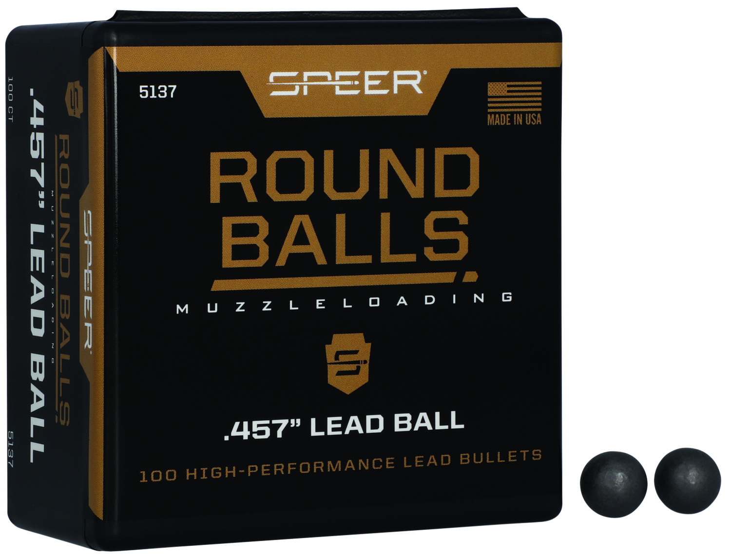 Speer 5137 Lead Balls 45Cal Lead Ball 143gr 100 Per Box/5 Case