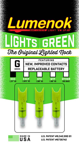 LUMENOK LIGHTED NOCK XBOW GRN - CRESCENT EASTON CARBON 3PK - Image 4