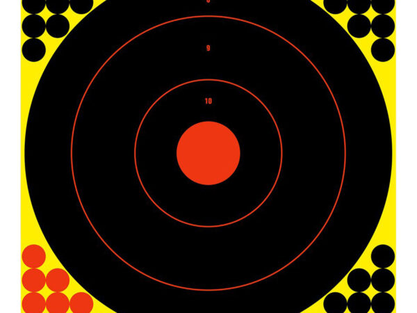 Birchwood Casey 34170 Shoot-N-C Reactive Target Self-Adhesive Paper Black/Yellow/Red 17.25" Bullseye 100 Pack